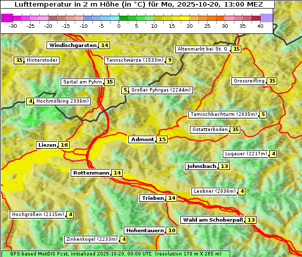 Temperatur, 20. 10. 2025