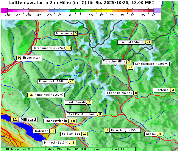 Temperatur, 26. 10. 2025