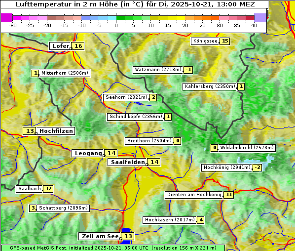 Temperatur, 21. 10. 2025
