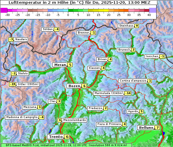 Temperatur, 20. 11. 2025