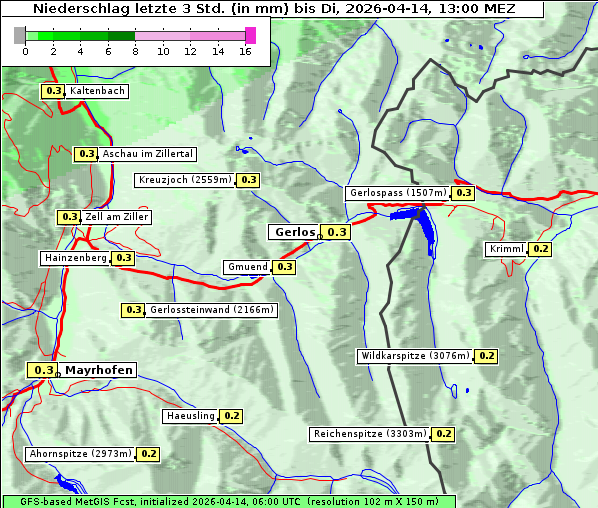 Niederschlag, 14. 4. 2026