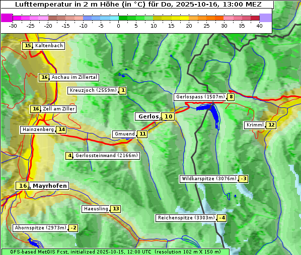 Temperatur, 16. 10. 2025