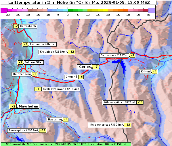 Temperatur, 5. 1. 2026