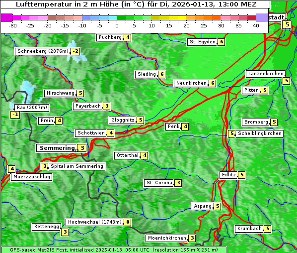 Temperatur, 13. 1. 2026