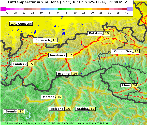 Temperatur, 14. 11. 2025