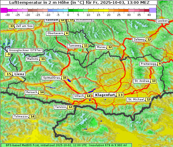 Temperatur, 3. 10. 2025
