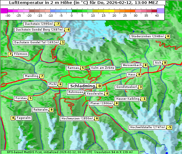 Temperatur, 12. 2. 2026