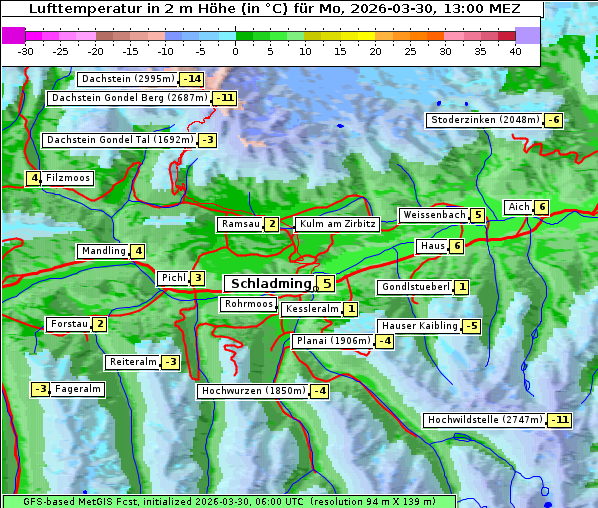 Temperatur, 30. 3. 2026
