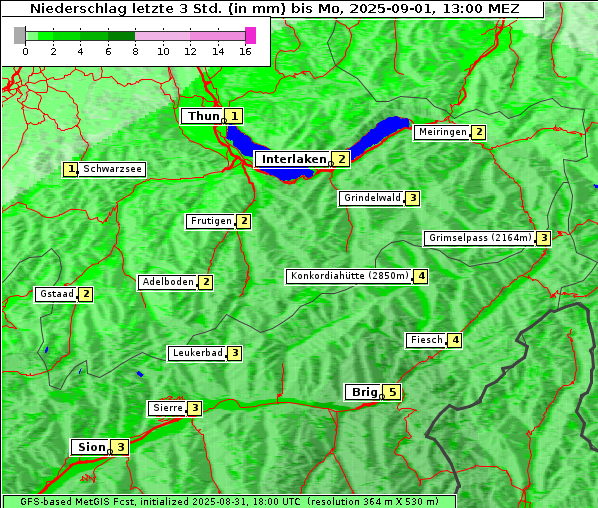 Niederschlag, 1. 9. 2025