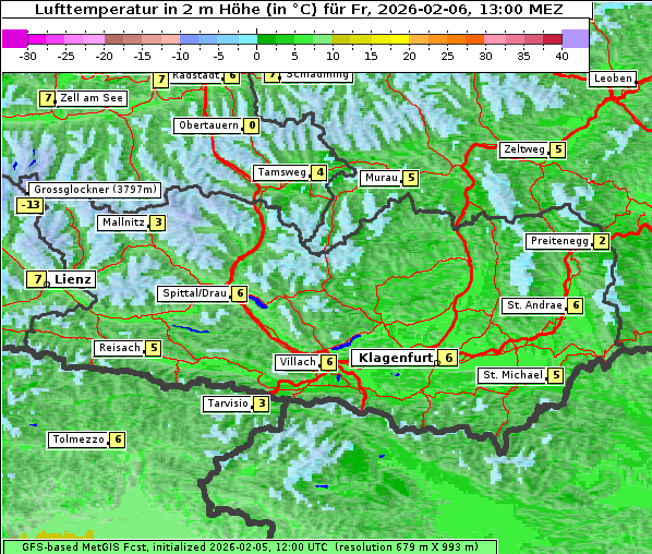 Temperatur, 6. 2. 2026