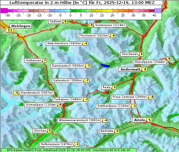 Temperatur, 19. 12. 2025