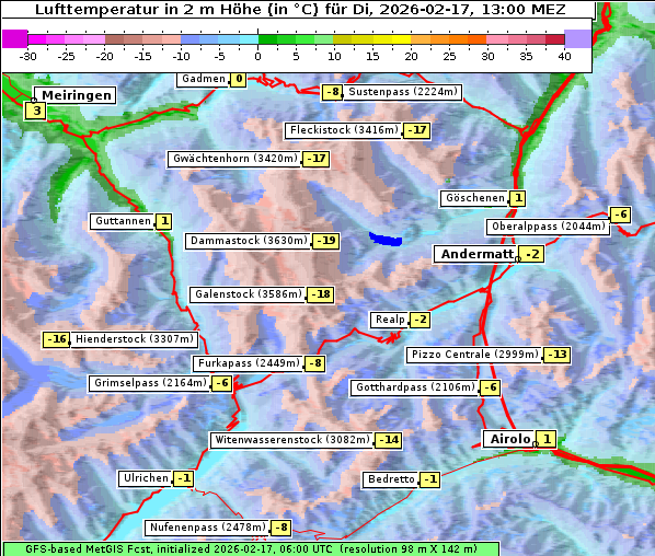 Temperatur, 17. 2. 2026