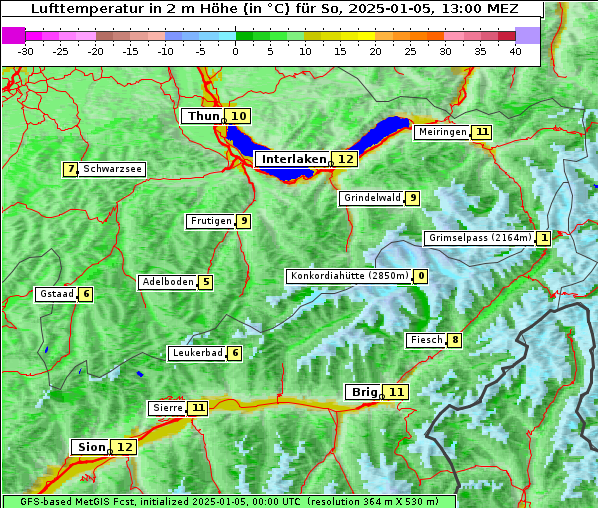 Temperatur, 5. 1. 2025