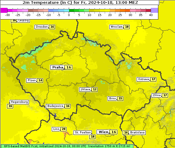 Temperatur, 18. 10. 2024