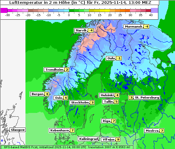 Temperatur, 14. 11. 2025
