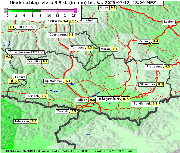 Niederschlag, 12. 7. 2025