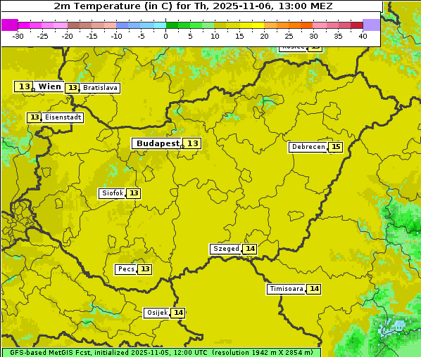 Temperatur, 6. 11. 2025