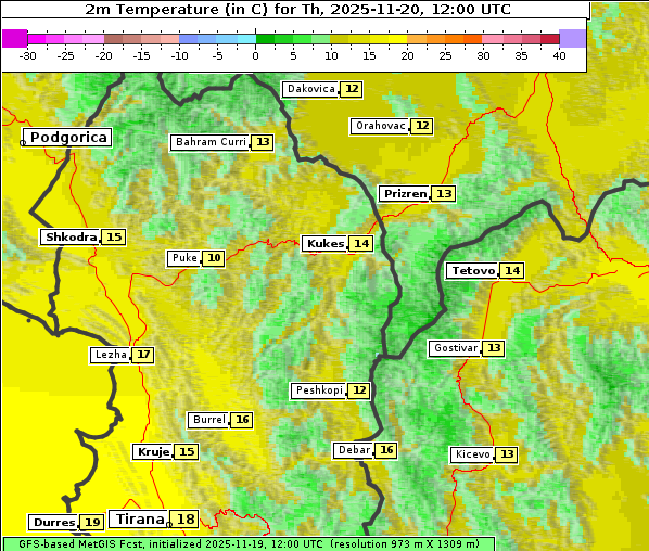 Temperatur, 20. 11. 2025