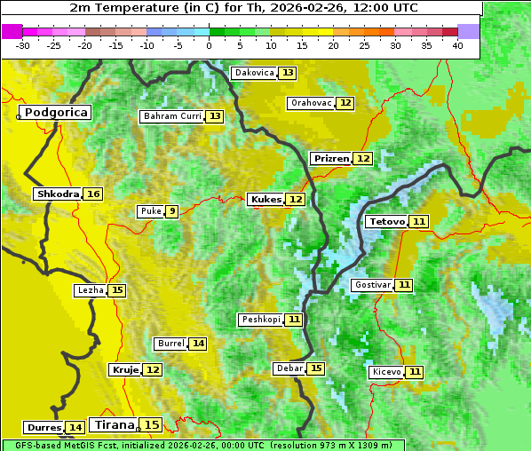 Temperatur, 26. 2. 2026