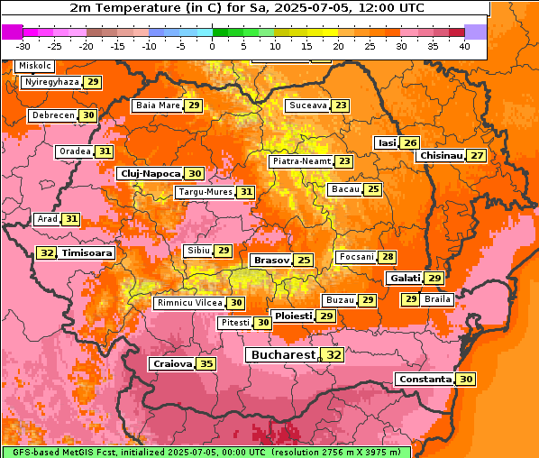 Temperatur, 5. 7. 2025