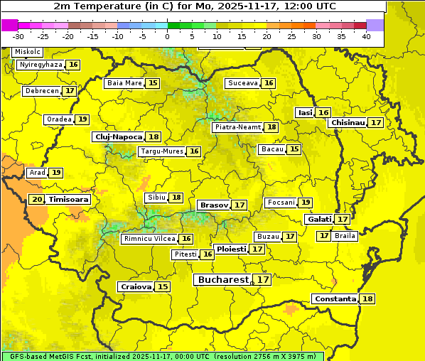 Temperatur, 17. 11. 2025