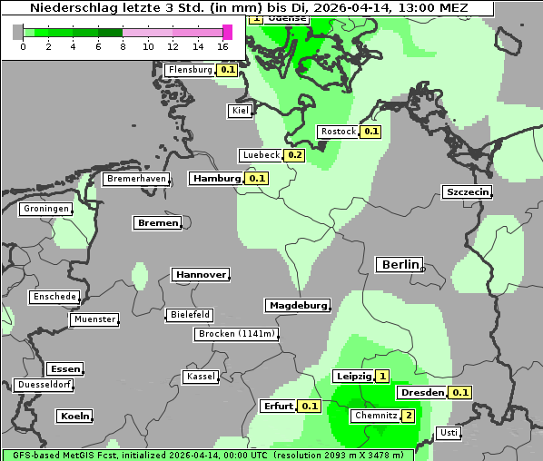 Niederschlag, 14. 4. 2026