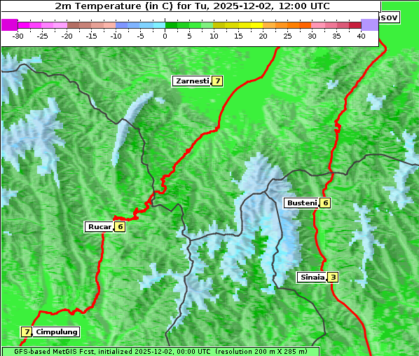 Temperatur, 2. 12. 2025