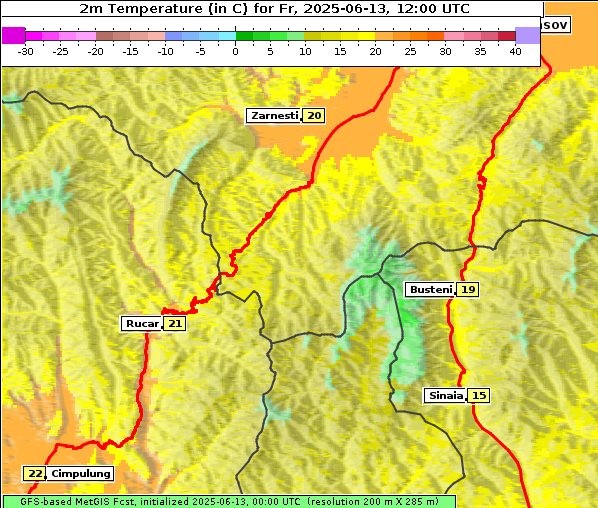 Temperatur, 13. 6. 2025