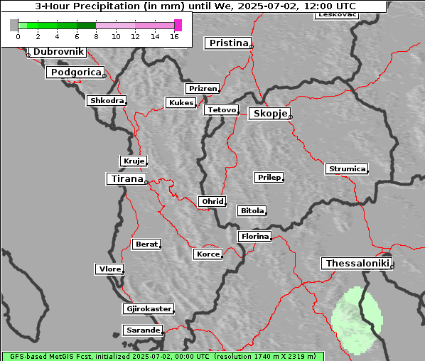 Niederschlag, 2. 7. 2025