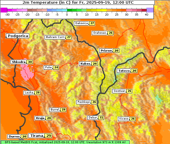 Temperatur, 19. 9. 2025