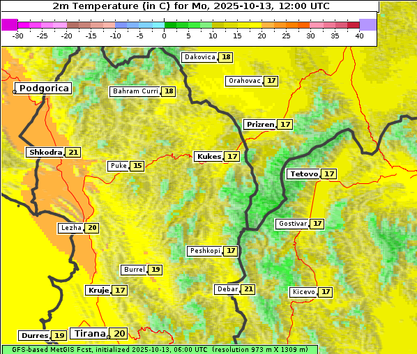 Temperatur, 13. 10. 2025