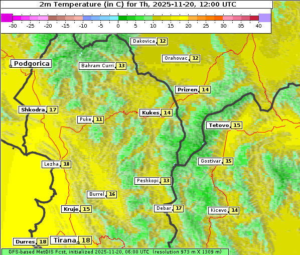 Temperatur, 20. 11. 2025