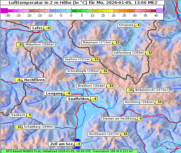 Temperatur, 5. 1. 2026