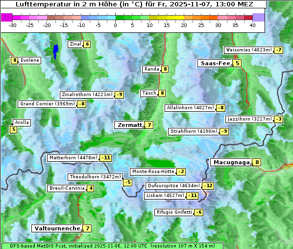 Temperatur, 7. 11. 2025