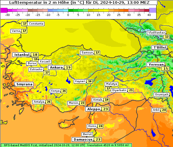 Temperatur, 29. 10. 2024