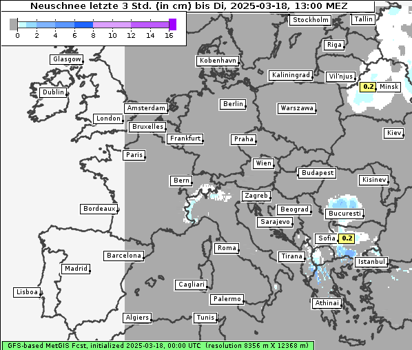 Neuschnee, 18. 3. 2025