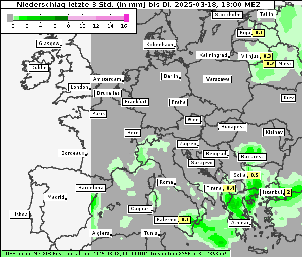 Niederschlag, 18. 3. 2025