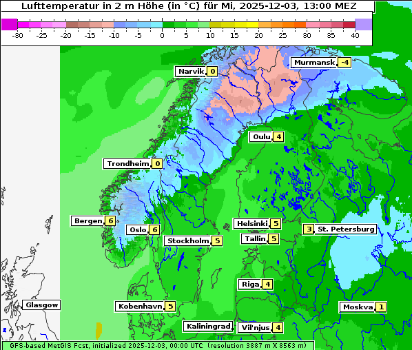 Temperatur, 3. 12. 2025