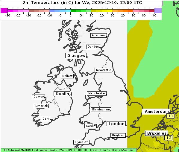 Temperatur, 10. 12. 2025