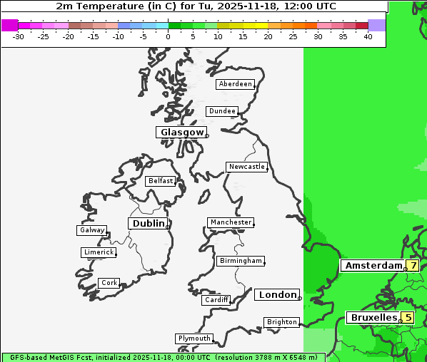 Temperatur, 18. 11. 2025