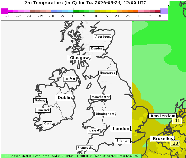 Temperatur, 24. 3. 2026