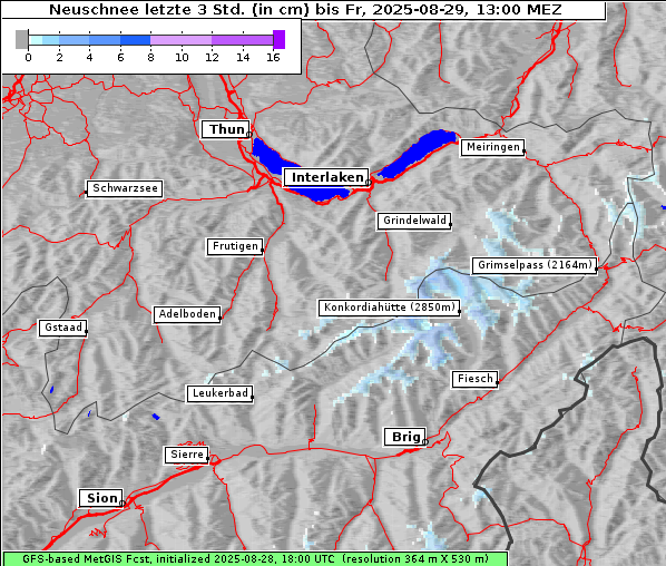 Neuschnee, 29. 8. 2025