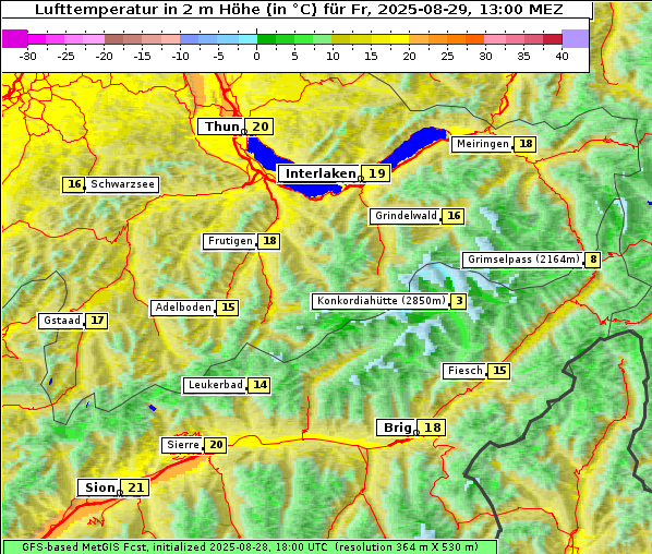 Temperatur, 29. 8. 2025