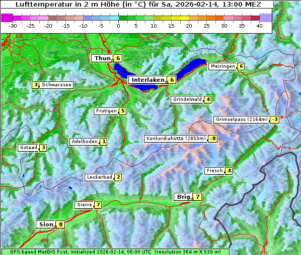 Temperatur, 14. 2. 2026