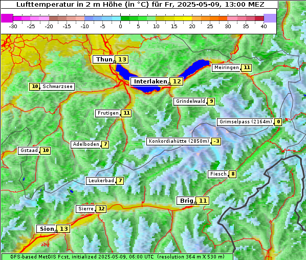 Temperatur, 9. 5. 2025