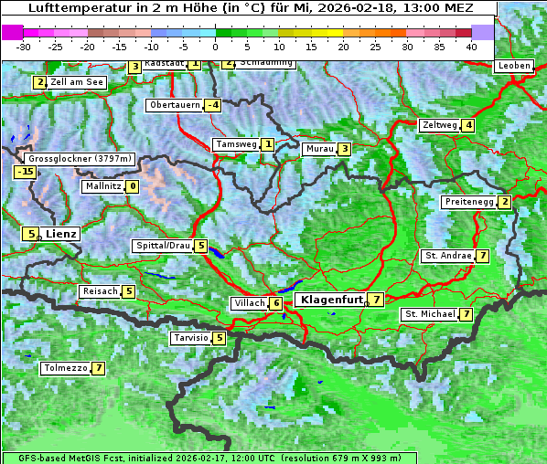 Temperatur, 18. 2. 2026