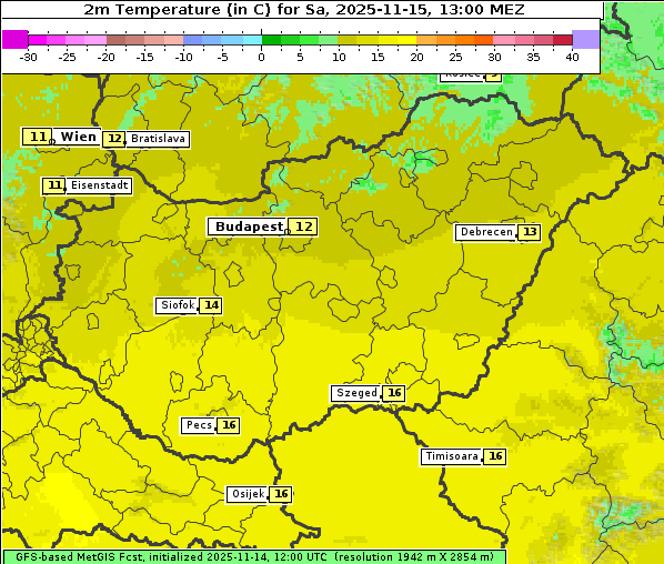 Temperatur, 15. 11. 2025