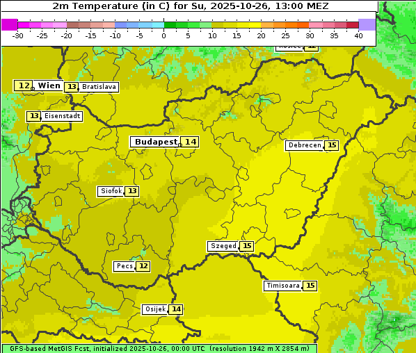Temperatur, 26. 10. 2025
