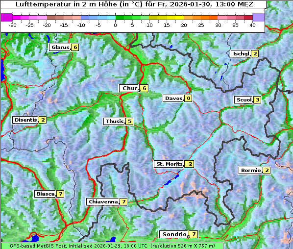 Temperatur, 30. 1. 2026