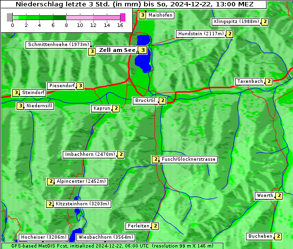 Niederschlag, 22. 12. 2024